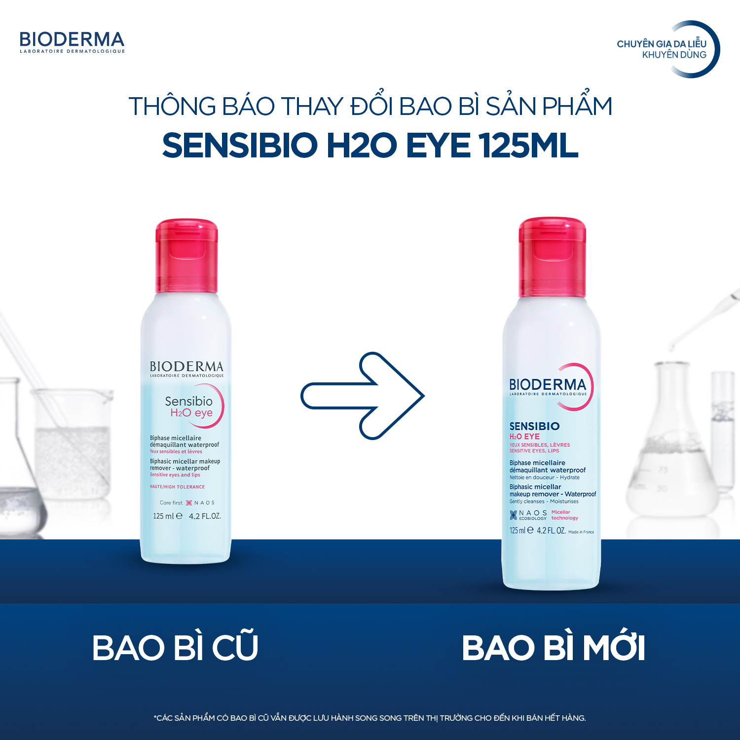 Nước tẩy trang da mắt, môi nhạy cảm Bioderma H2O Eye - Hình ảnh 8