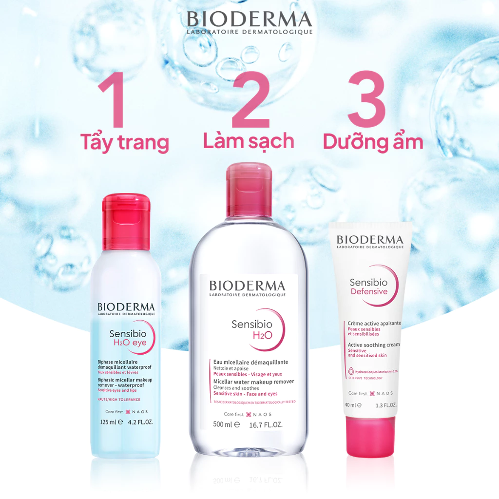 Nước tẩy trang da mắt, môi nhạy cảm Bioderma H2O Eye - Hình ảnh 6