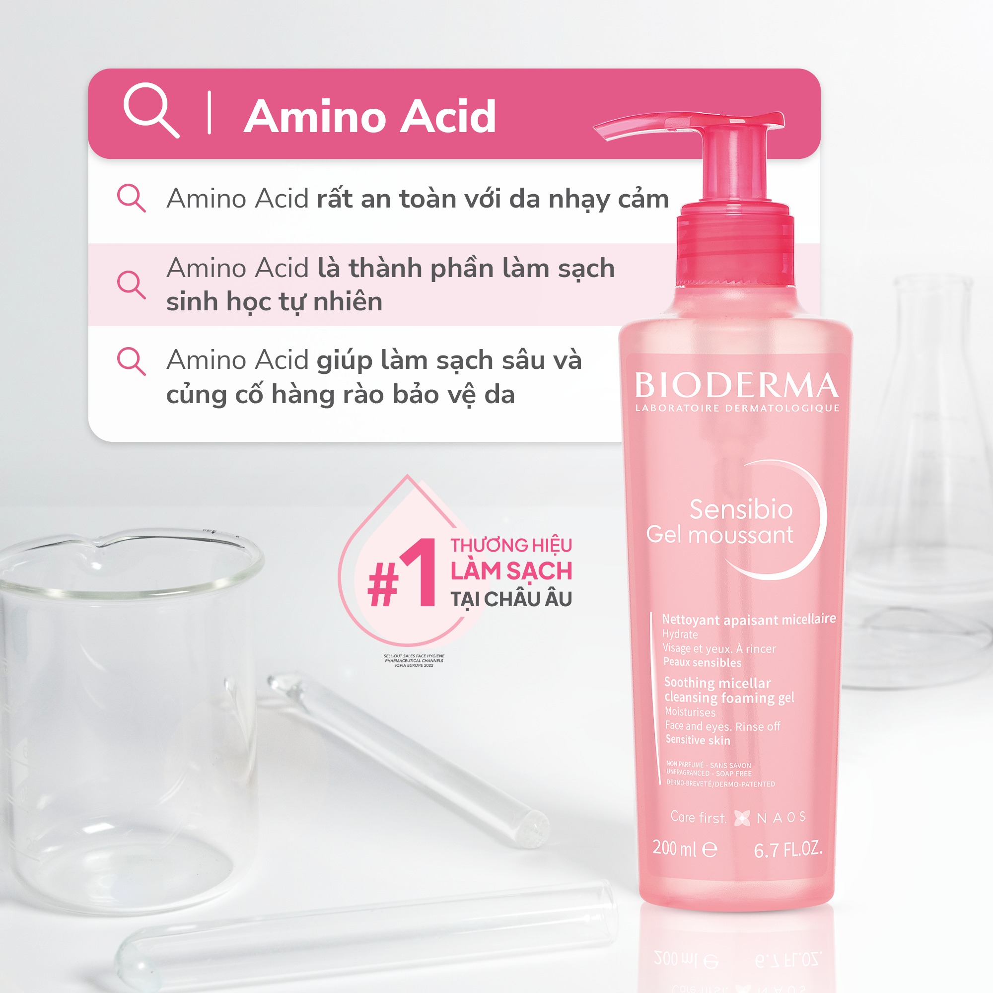 Sữa rửa mặt sạch sâu, giảm kích ứng da Bioderma Sensibio Gel Moussant - Hình ảnh 3