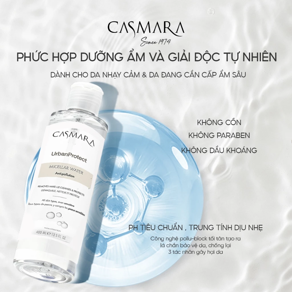 Nước tẩy trang sạch sâu Casmara UrbanProtect Micellar Water