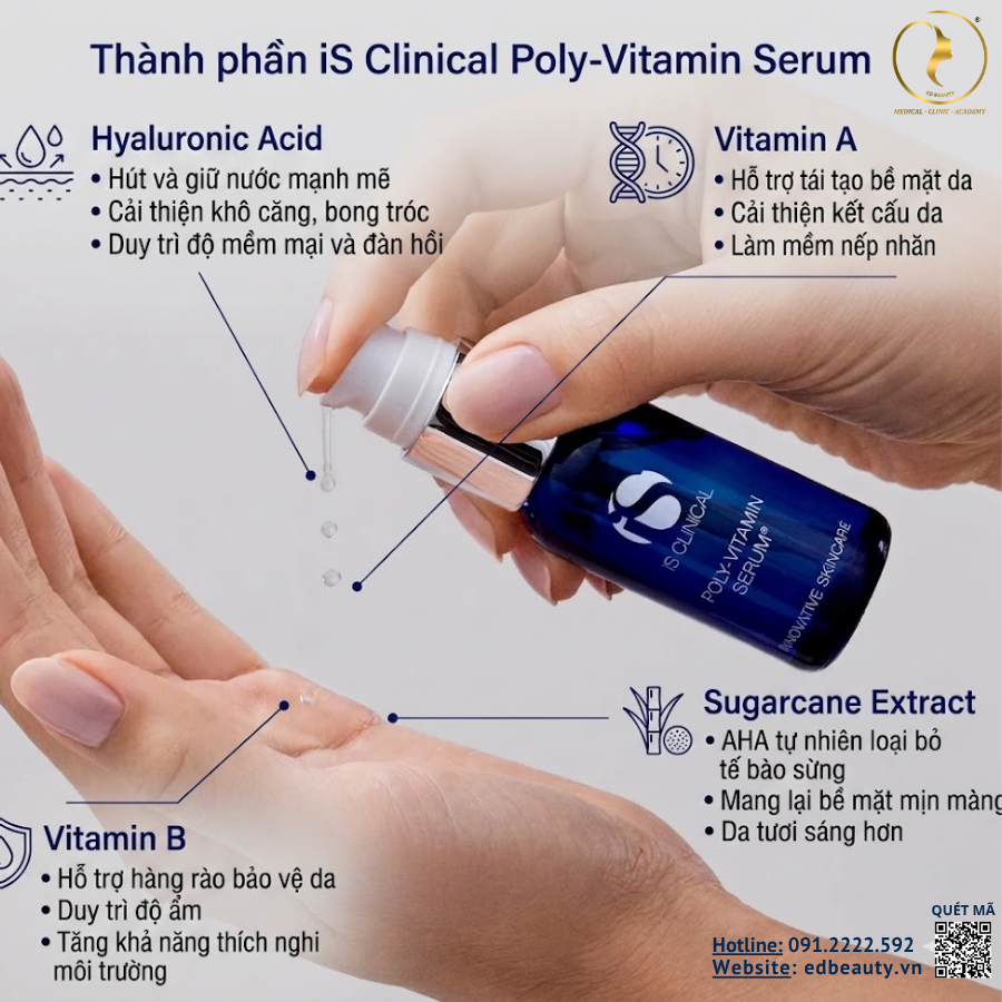 Tinh chất phục hồi, cấp ẩm iS Clinical Poly-Vitamin Serum - Ảnh 3