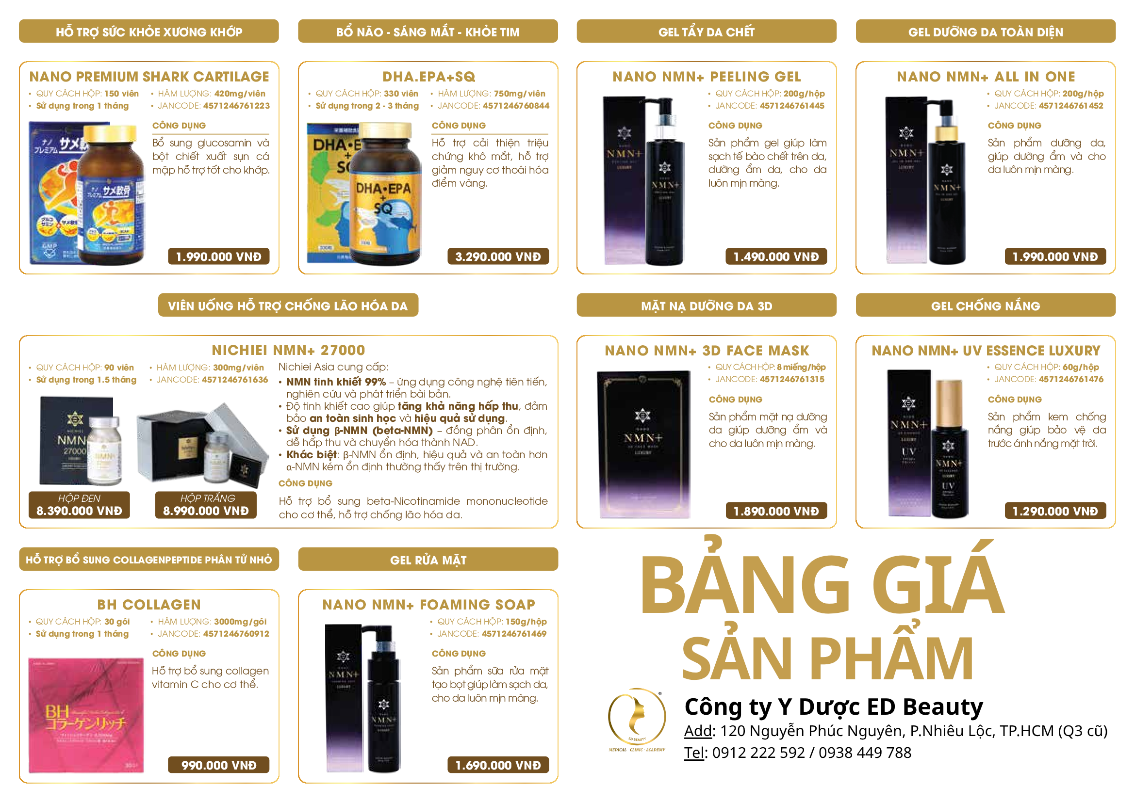 Bảng giá sản phẩm Nichiei Bussan