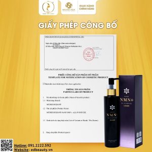 giấy công bố sản phẩm Nano NMN+ All In One Gel