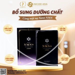 NANO NMN+ 3D Face Mask Nichiei Bussan | Mặt nạ dưỡng ẩm phục hồi da từ Nhật Bản