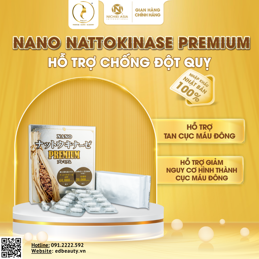 Viên uống giảm nguy cơ đột quỵ Nichiei Bussan Nano Nattokinase Premium