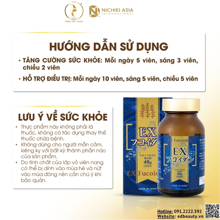 Hướng dẫn sử dụng EX Fucoidan Nhật Bản