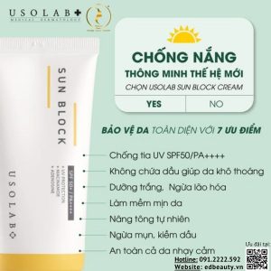 Kem chống nắng Usolab Sun Block Cream SPF 50+ PA++++