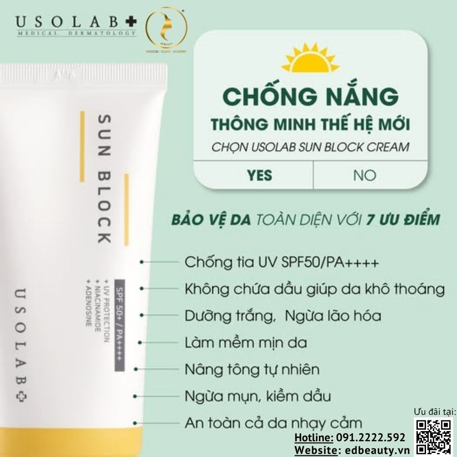 Kem chống nắng Usolab Sun Block Cream SPF 50+ PA++++