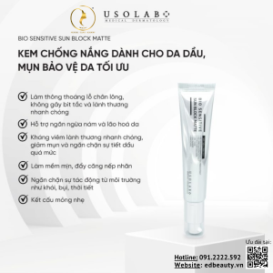 Kem chống nắng Usolab Bio Sensitive Sun Block Matte da dầu mụn