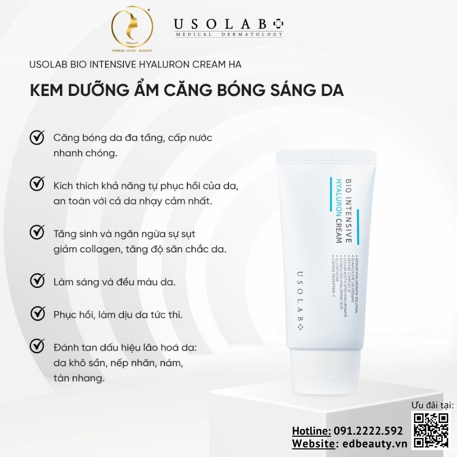 Kem dưỡng ẩm phục hồi da Usolab Bio Intensive Hyaluron Cream