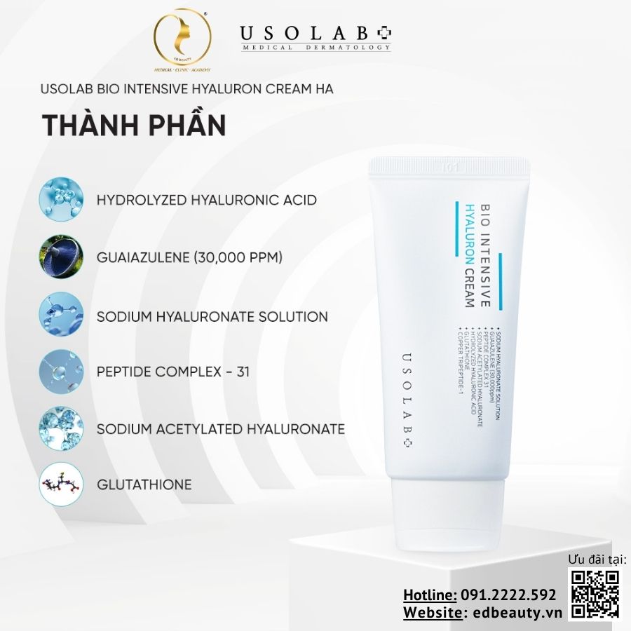 Thành phần kem dưỡng Usolab Bio Intensive Hyaluron