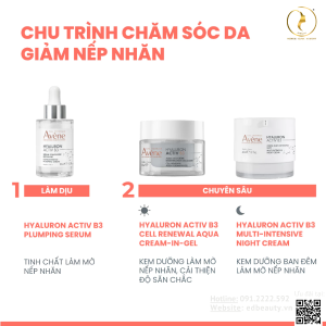 Routine dùng kem dưỡng ban ngày Avene Hyaluron Activ B3 Renewal Firming Cream