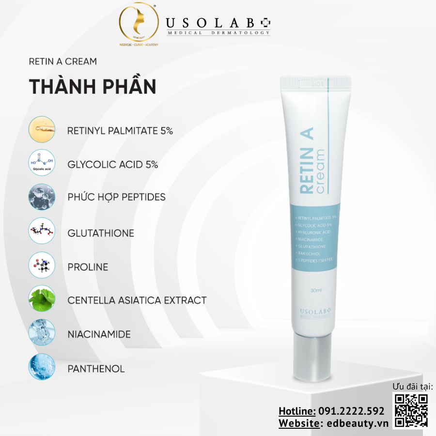 Thành phần kem dưỡng Usolab Retin A Cream