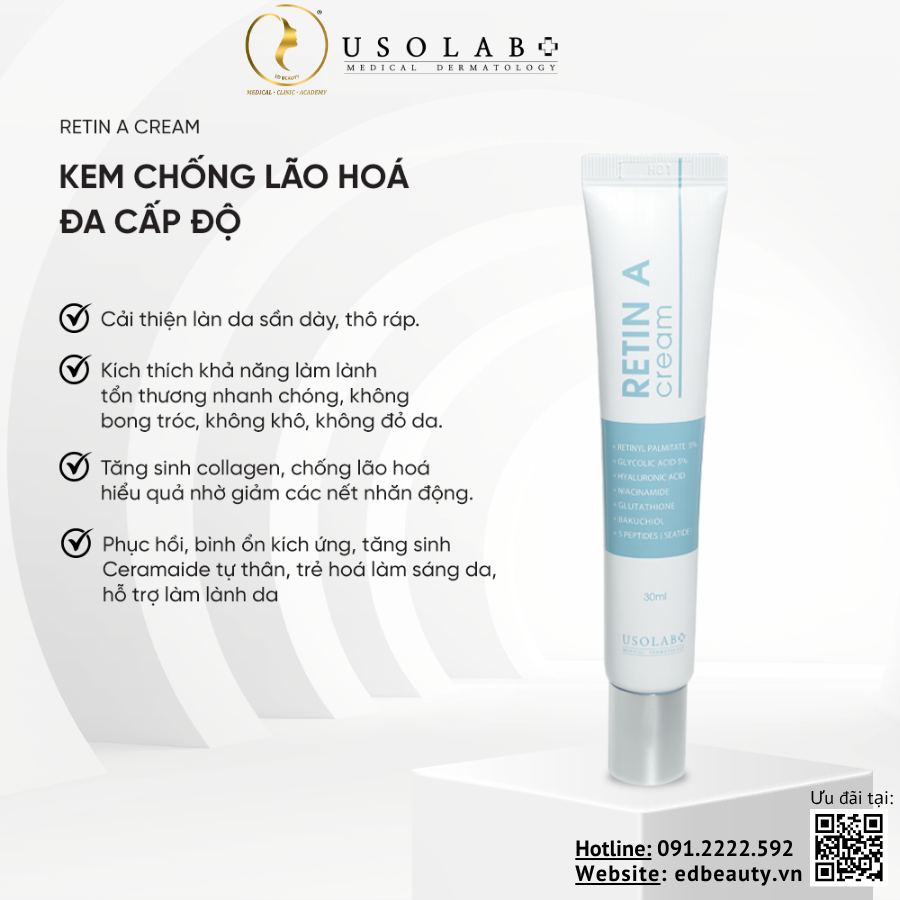 Kem dưỡng tái tạo trẻ hóa da Usolab Retin A Cream - Ảnh 2