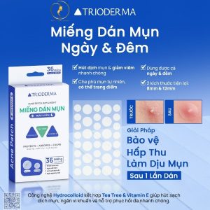 Miếng dán mụn gom cồi Trioderma Acne Patch Day & Night