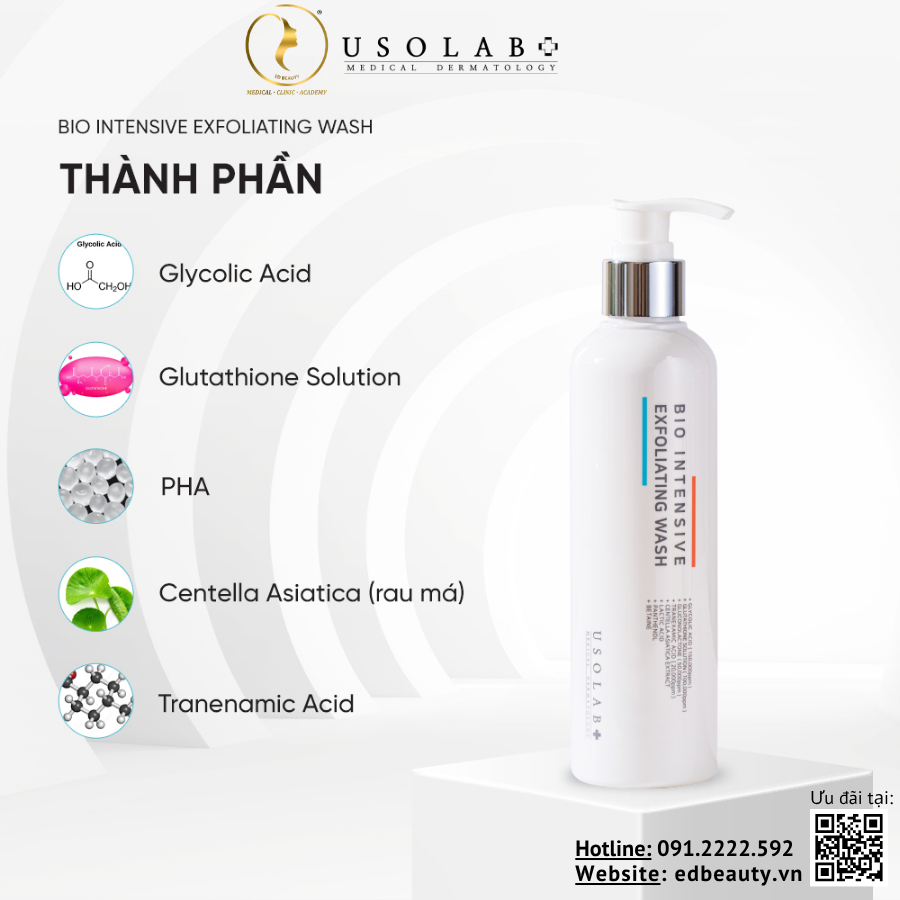 Thành phần sữa tắm Usolab Bio Intensive Exfoliating Wash
