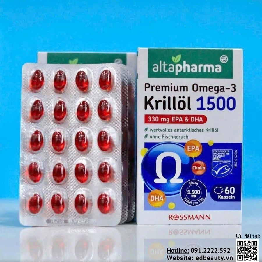 Viên uống Altapharma Premium Omega-3 Krillol 1500