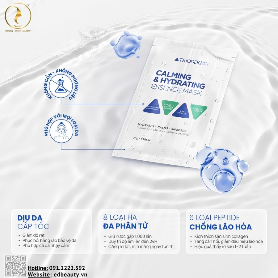 Mặt nạ cấp ẩm, dịu da Trioderma Calming & Hydrating Essence Mask - Ảnh 5