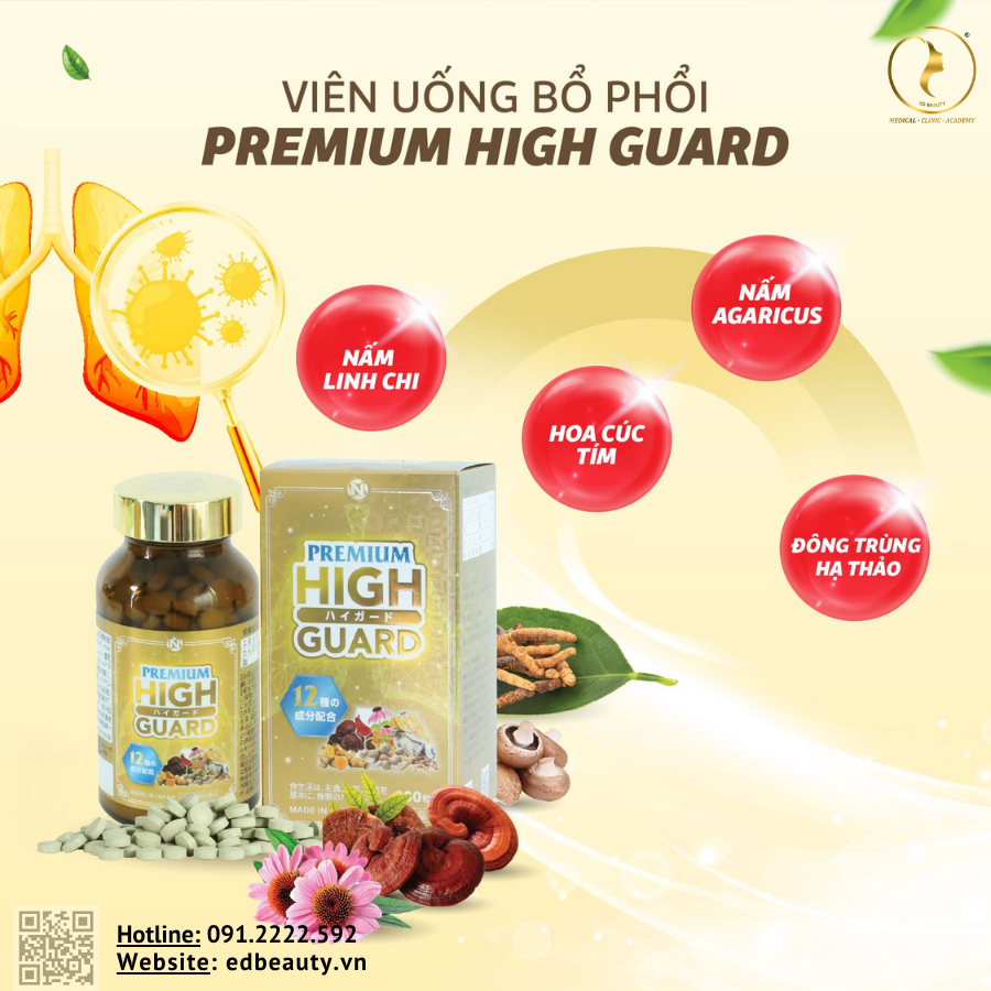 Viên uống bổ phế, cải thiện hô hấp Nichiei Bussan Premium High Guard