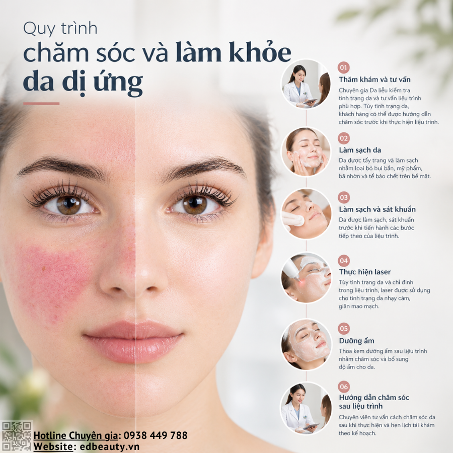 Quy trình chăm sóc da dị ứng tại ED Beauty