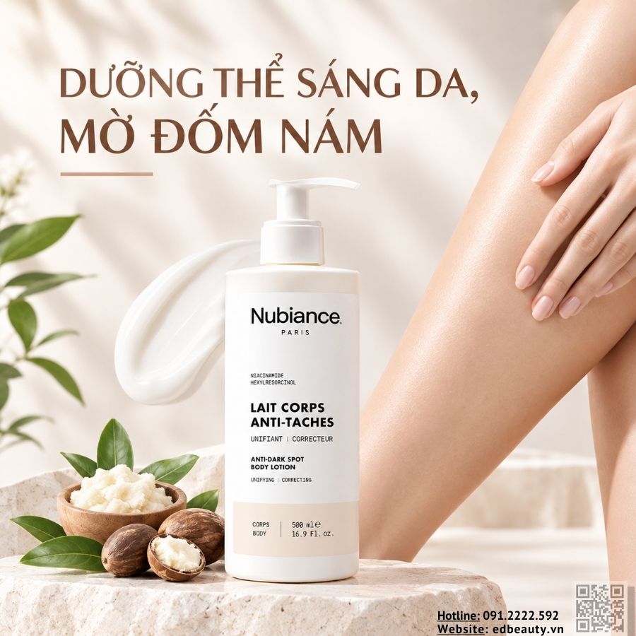 Dưỡng thể sáng da, mờ đốm nám Nubiance Lait Corps Anti-Taches