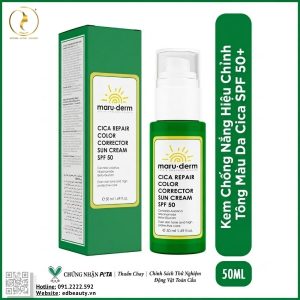 Kem chống nắng dịu da đỏ Maruderm Cica Repair Color Corrector Sun Cream SPF 50