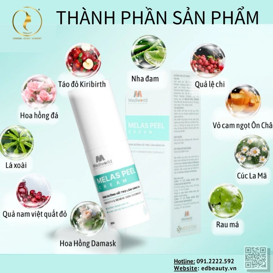 Thành phần sản phẩm Melas Peel Cream
