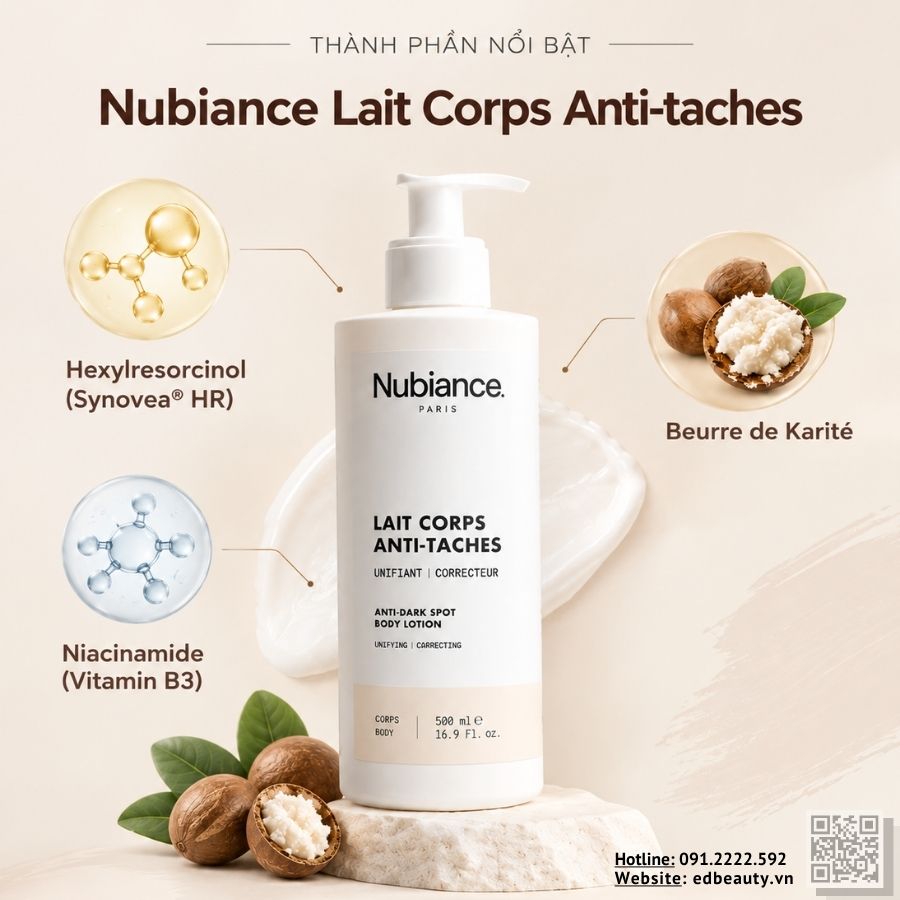 Kem dưỡng thể sáng da, mờ đốm nâu Nubiance Lait Corps Anti-Taches Body Lotion - Ảnh 3