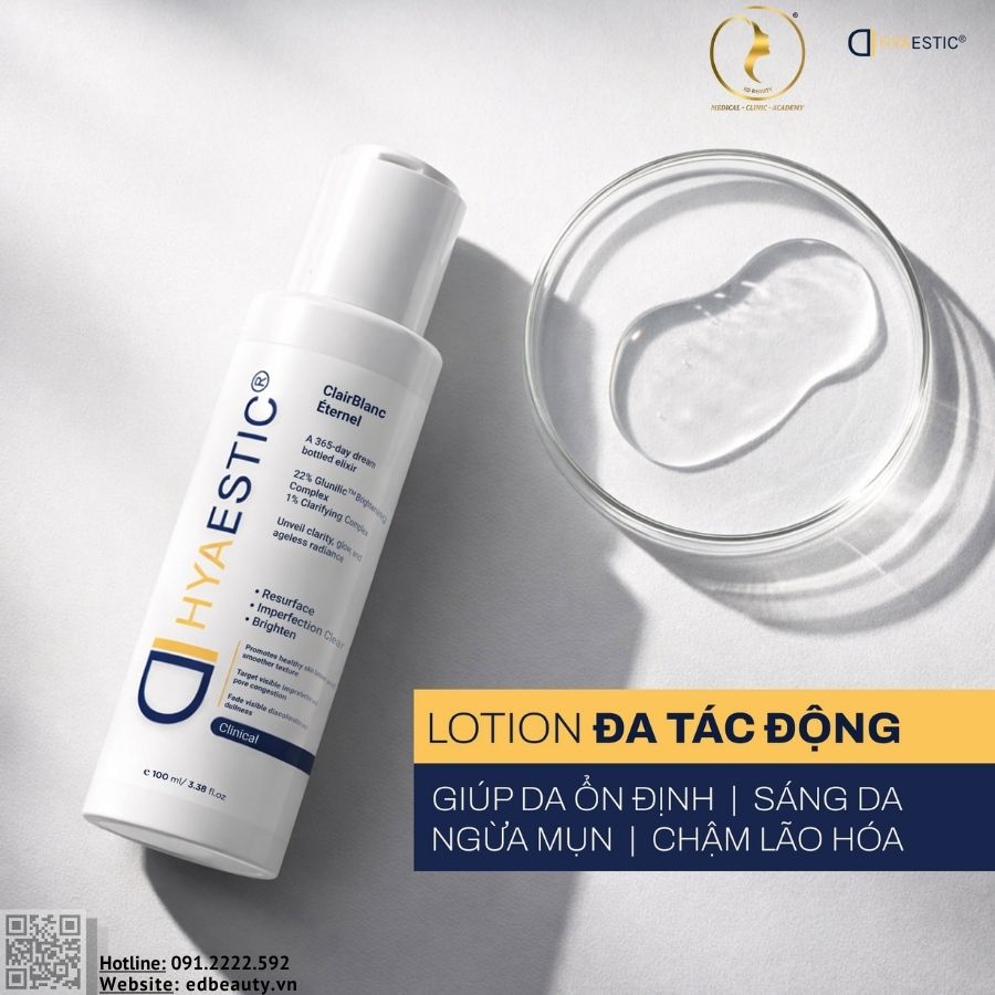 Lotion điều trị sắc tố, bít tắc và lão hóa da Hyaestic ClairBlanc Éternel