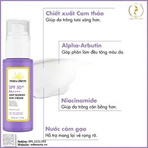 Thành phần Maruderm Anti Blemish Sun Screen