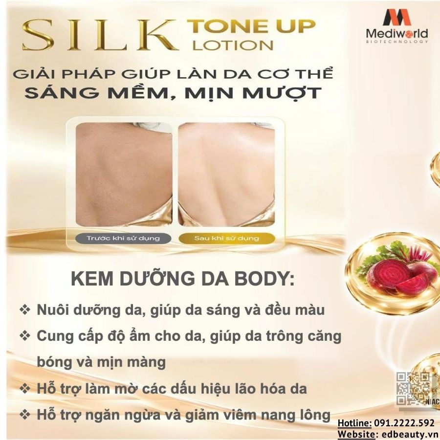 Công dụng của Mediworld Silk Tone Up Lotion