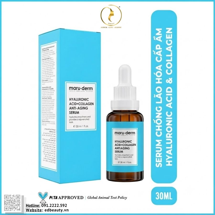 Tinh chất cấp ẩm, mướt mịn da Maruderm Hyaluronic Acid + Collagen AntiAging Serum