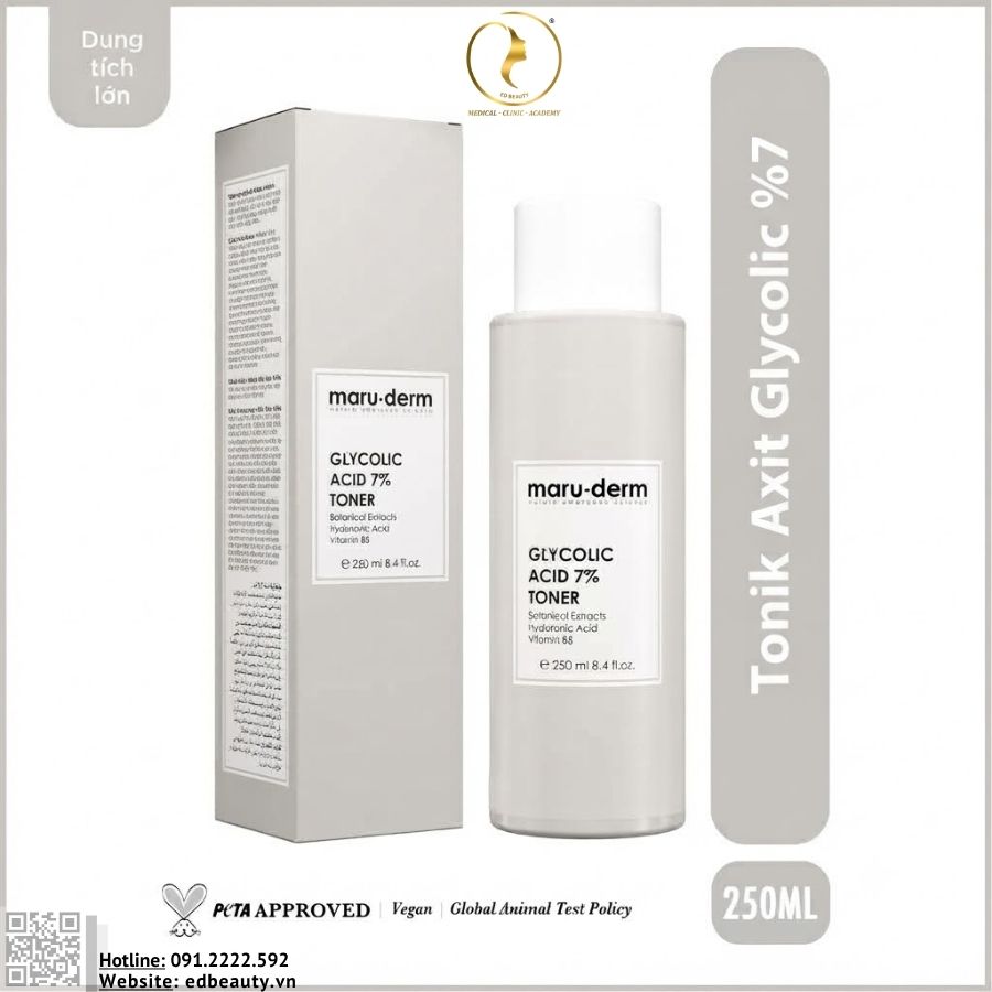 Tonic cải thiện da sần sùi, thô ráp Maruderm Glycolic Acid 7% Toner